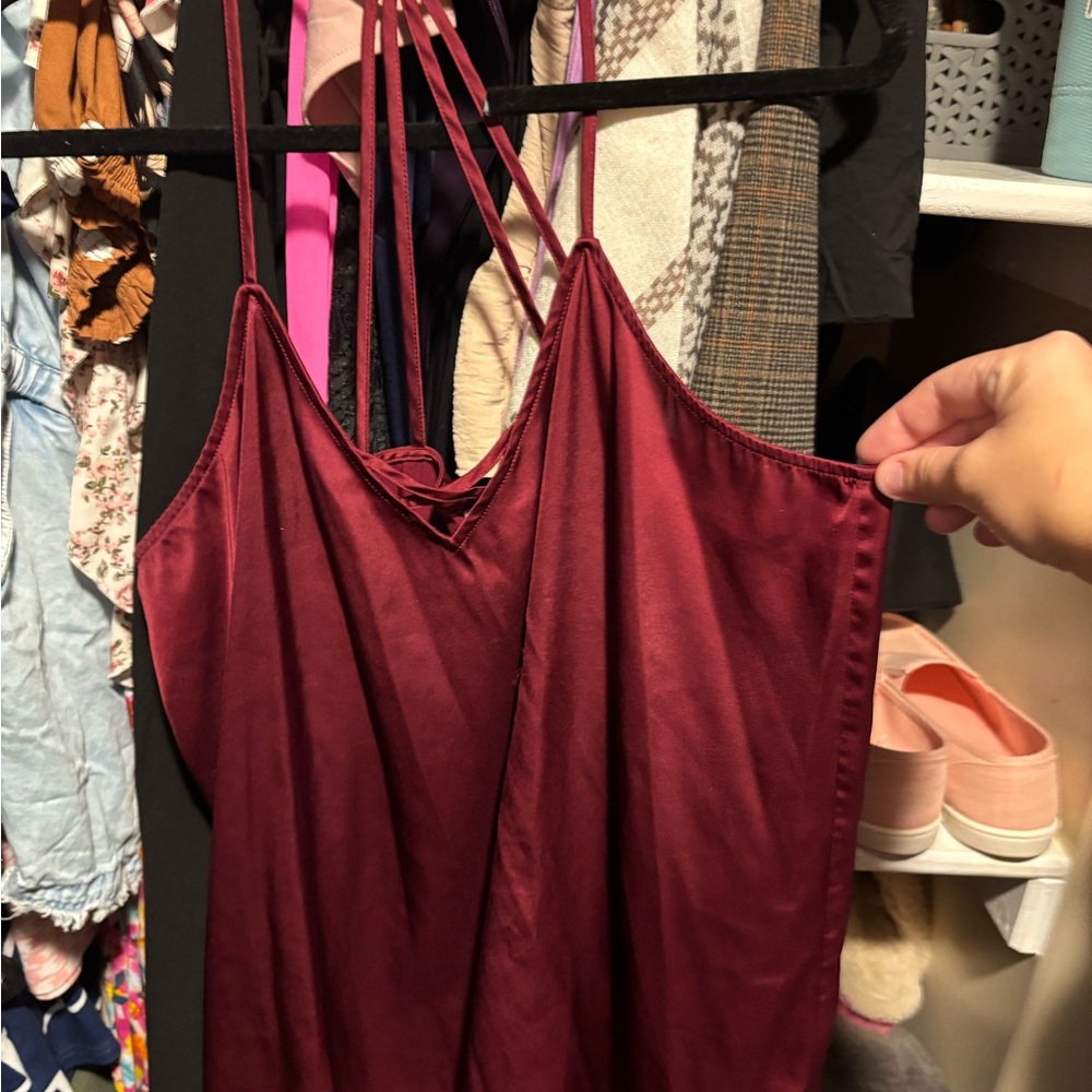 No Boundaries Silk Burgundy Camisole